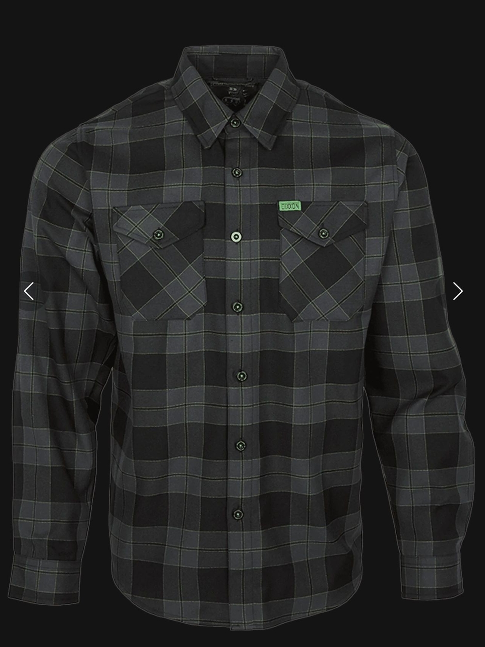 Dixxon Adrenaline Flannel Men's Black & Gray Plaid Button-Up Shirt